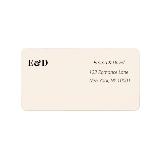 Étiquette d'adresse de retour minimaliste (Devant)