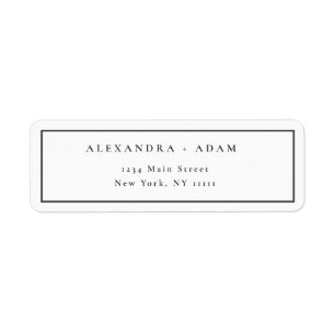 Étiquette d'adresse de retour minimaliste bleu mod