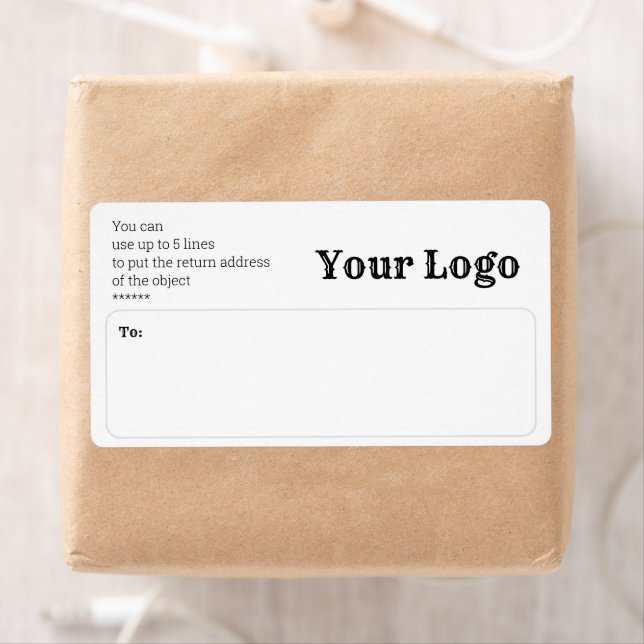 Étiquette d'adresse de retour minimaliste Logo (En situation)