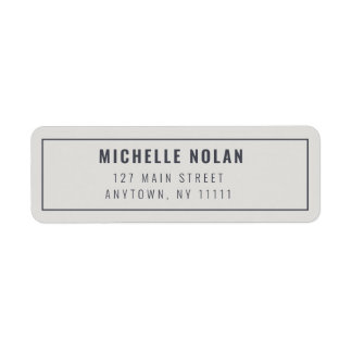 Étiquette d'adresse de retour minimaliste moderne