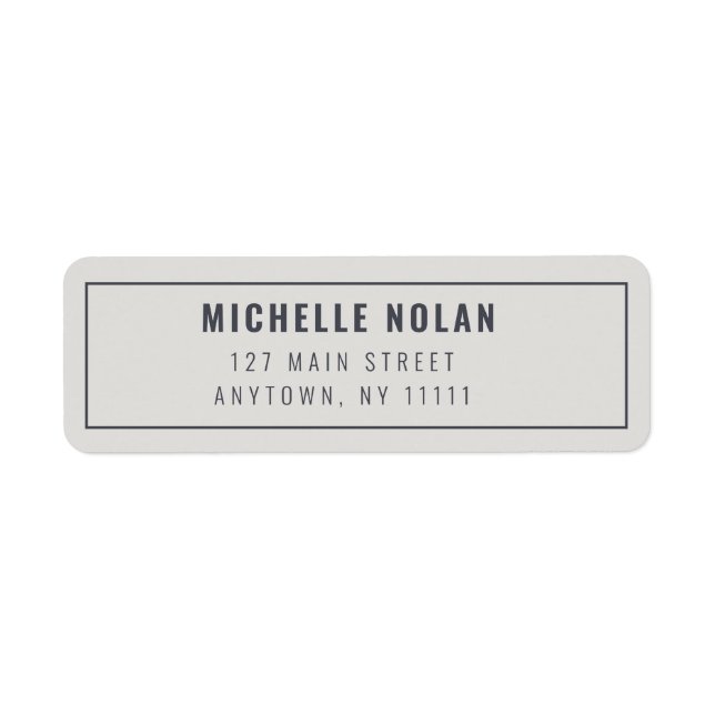 Étiquette d'adresse de retour minimaliste moderne  (Devant)