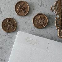 Étiquette d'adresse de retour minimaliste or