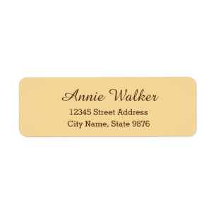 Étiquette d'adresse de retour moderne -jaune ivoir