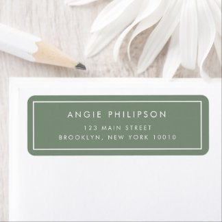 Étiquette d'adresse de retour moderne simple Sage 
