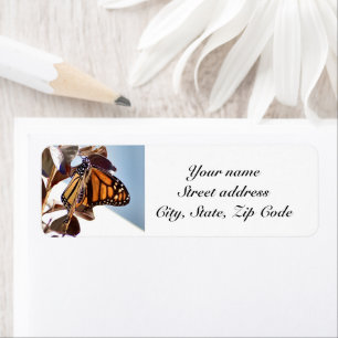Étiquette d'adresse de retour Monarch Butterfly Pe