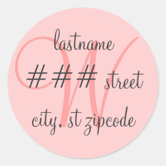 Étiquette d'adresse de retour monogramme