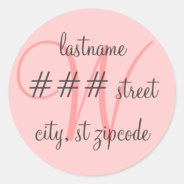 Étiquette d'adresse de retour monogramme (Devant)
