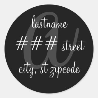étiquette d'adresse de retour monogramme