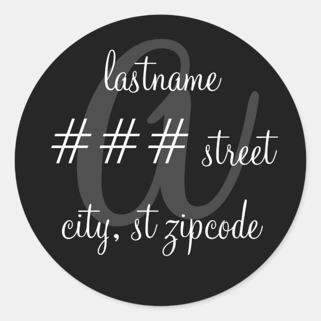 étiquette d'adresse de retour monogramme (Devant)