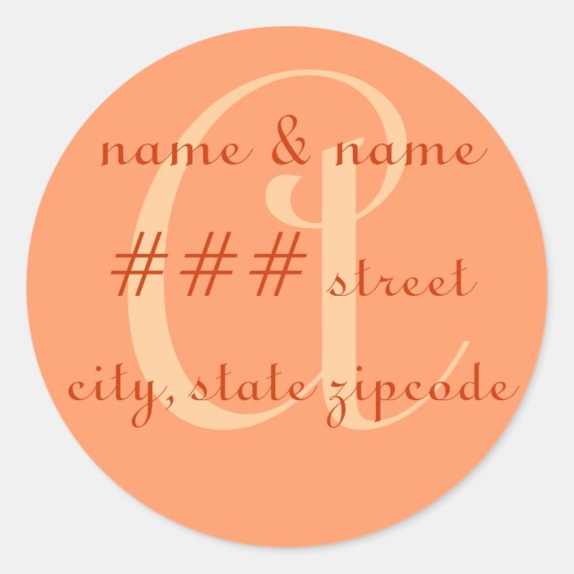 Étiquette d'adresse de retour monogramme "A" - per (Devant)