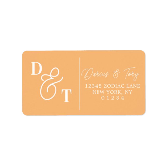 Étiquette d'adresse de retour Monogramme classique (Devant)
