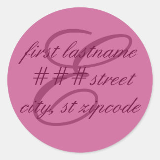 Étiquette d'adresse de retour monogramme "E" - per
