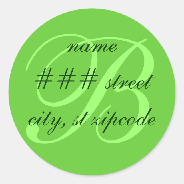 Étiquette d'adresse de retour monogramme - informa (Devant)