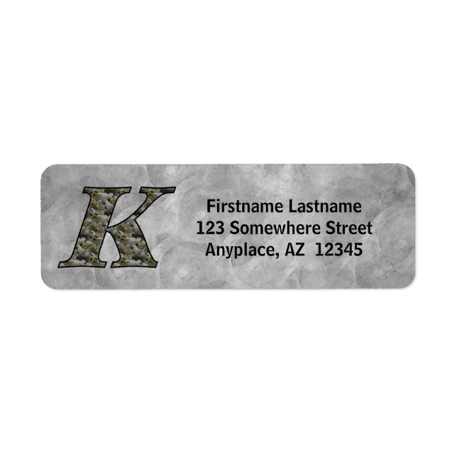 Étiquette d'adresse de retour Monogramme Initiale  (Devant)