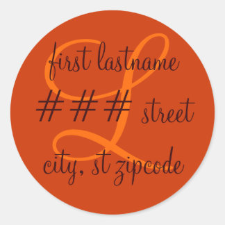 Étiquette d'adresse de retour monogramme "L" - per