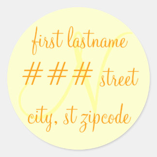 Étiquette d'adresse de retour monogramme "N" - per