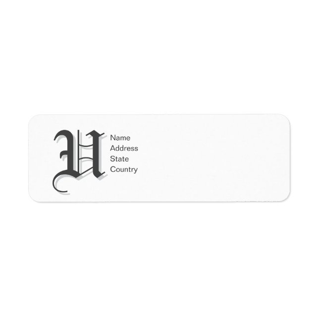 Étiquette d'adresse de retour Monogramme personnal (Devant)