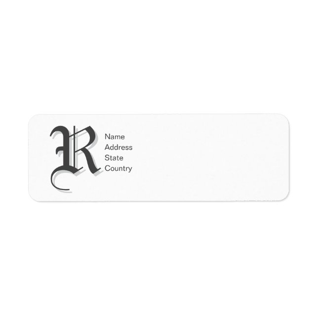 Étiquette d'adresse de retour Monogramme personnal (Devant)