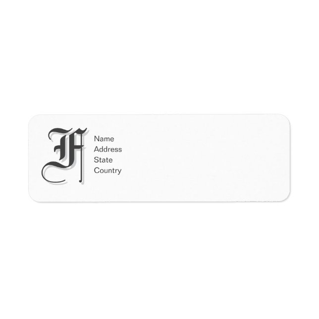 Étiquette d'adresse de retour Monogramme personnal (Devant)