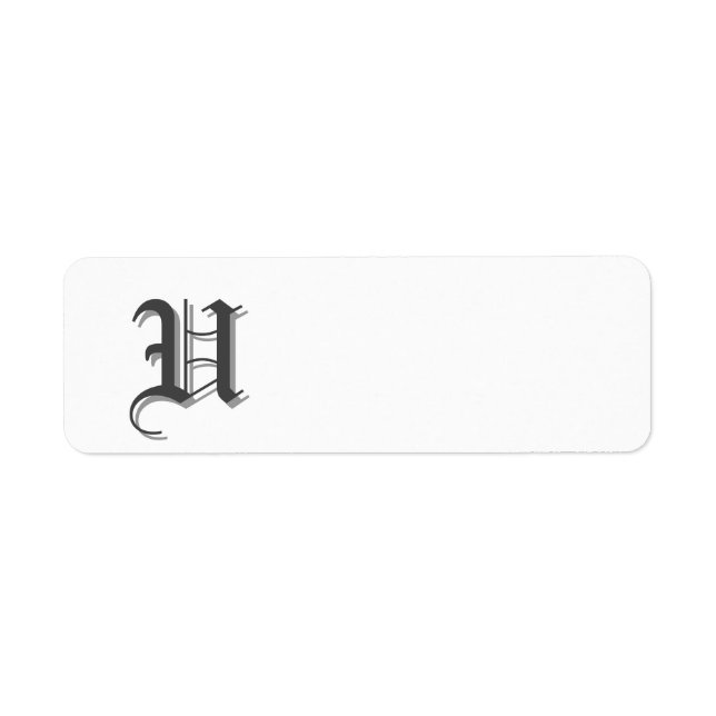 Étiquette d'adresse de retour Monogramme U personn (Devant)
