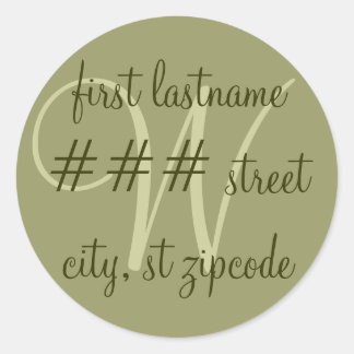 Étiquette d'adresse de retour monogramme "W" - per