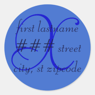 Étiquette d'adresse de retour monogramme "X" - per