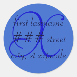 Étiquette d'adresse de retour monogramme "X" - per