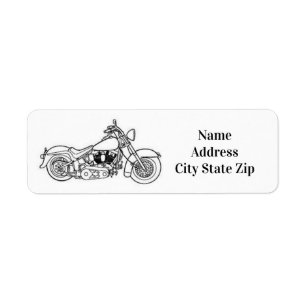 ÉTIQUETTE D'ADRESSE DE RETOUR "MOTOCYCLISTE"