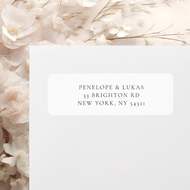 Étiquette d'adresse de retour noir et blanc classi (Créateur téléchargé)