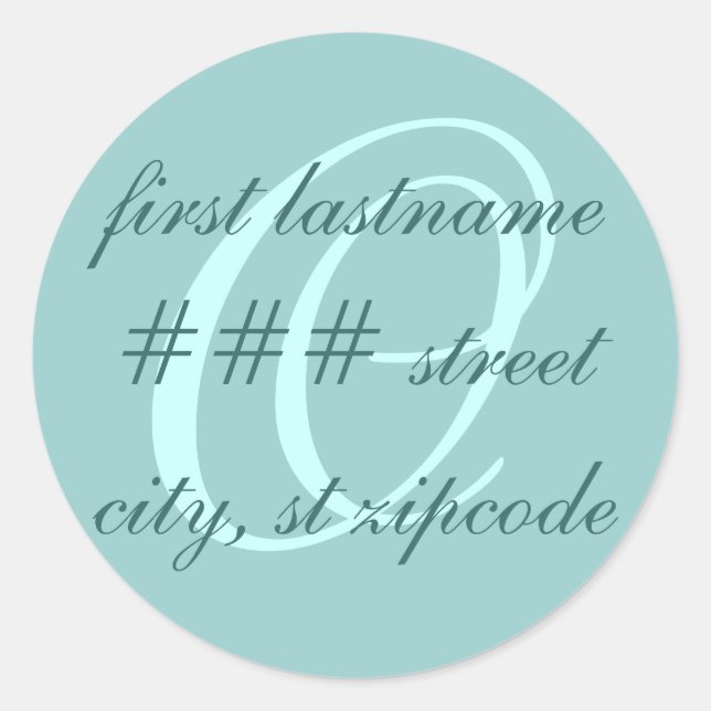 Étiquette d'adresse de retour "O" Monogramme - per (Devant)