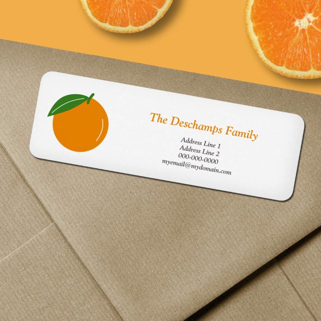 Étiquette d'adresse de retour orange (Orange Return Address Label)