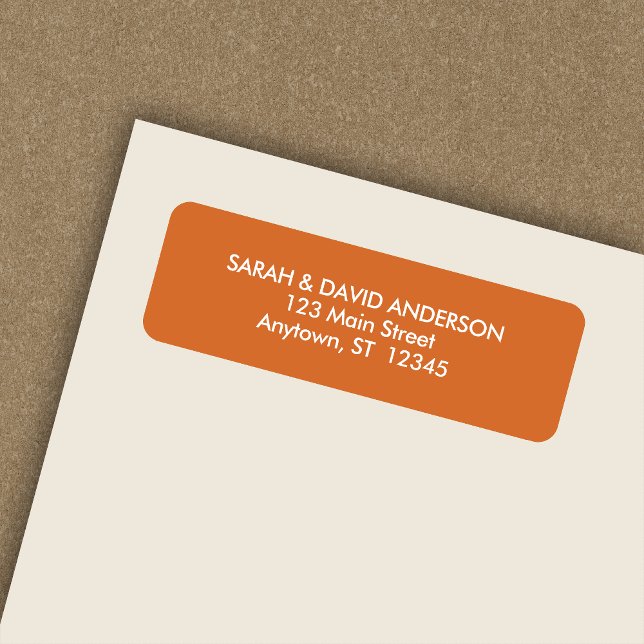 Étiquette d'adresse de retour orange moderne simpl (Créateur téléchargé)