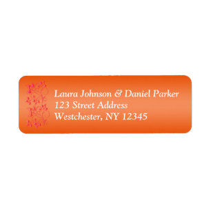 Étiquette d'adresse de retour orange, rose, blanc