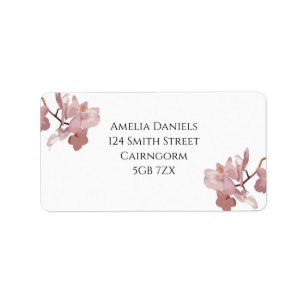 Étiquette d'adresse de retour Orchidée Rose Foncé
