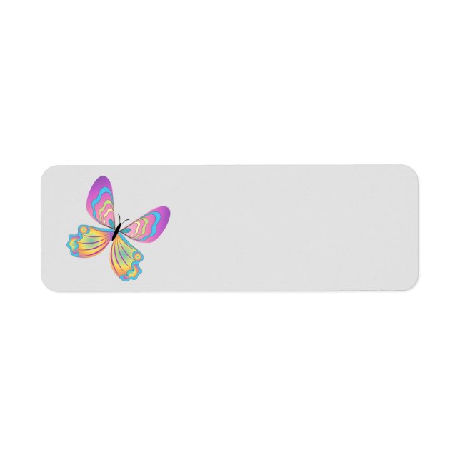 Étiquette d'adresse de retour papillon Animée (Devant)