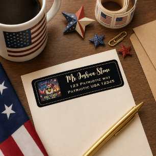 Étiquette d'adresse de retour patriotique pour un 