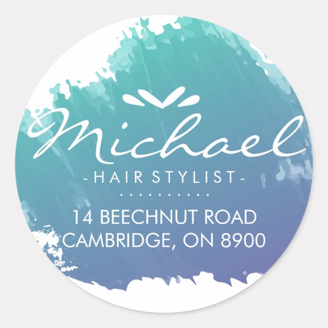 Étiquette d'adresse de retour personnalisée Aquare (Devant)