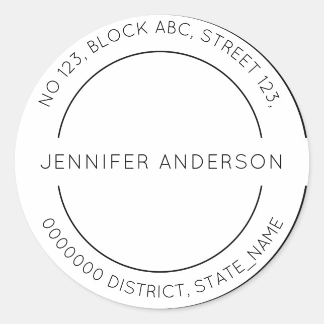 Étiquette d'adresse de retour personnalisée minima (Devant)