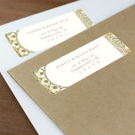 Étiquette d'adresse de retour personnalisée Mucha<br><div class="desc">Associez parfaitement vos invitations de mariage avec cette étiquette d'adresse de retour personnalisée botanique Vintage, dégageant charme et élégance. Le étiquette présente une belle aquarelle illustrant Magnolia dans des tons doux de jaune et de sauge. Ce étiquette allie la beauté intemporelle des plantes vintages à la simplicité moderne, avec une...</div>