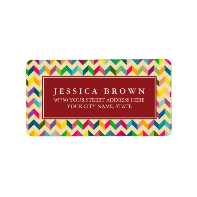 Étiquette d'adresse de retour personnalisée Retro  (Devant)