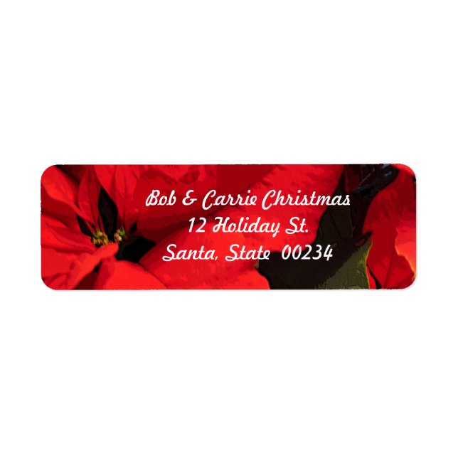 Étiquette d'adresse de retour Poinsettia (Devant)