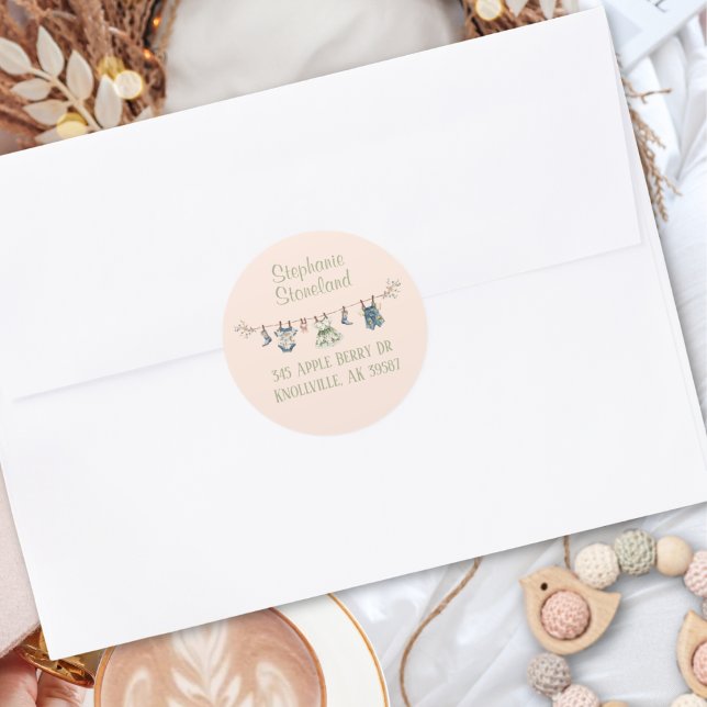 Étiquette d'adresse de retour pour Baby Shower Fil (Créateur téléchargé)