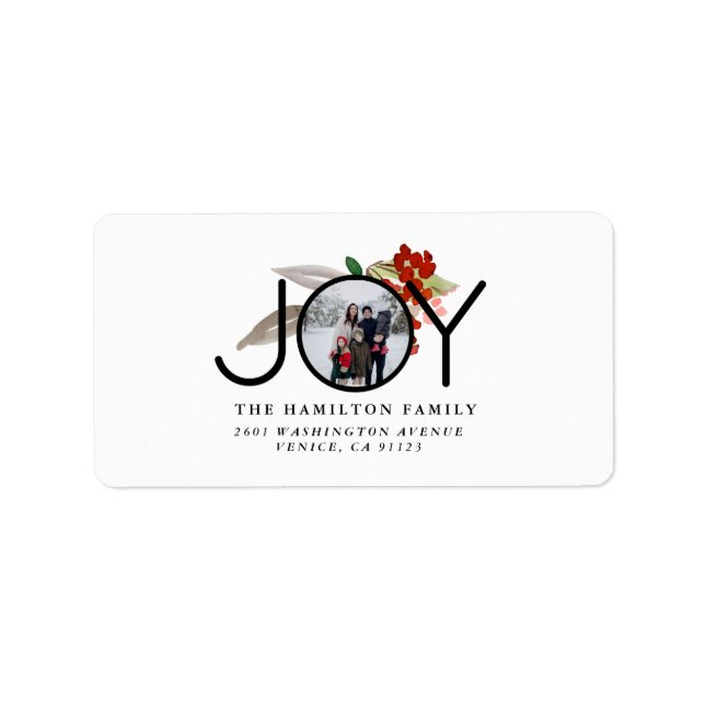 Étiquette d'adresse de retour pour Joy Photo Joyeu (Devant)