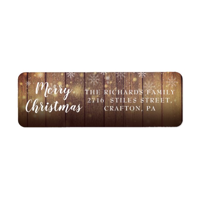 Étiquette d'adresse de retour pour Joyeux Noël en  (Devant)