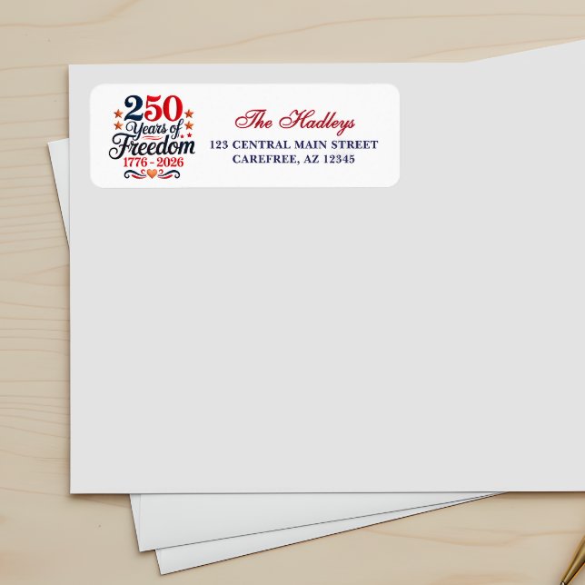 Étiquette d'adresse de retour pour le 250e anniver (Créateur téléchargé)