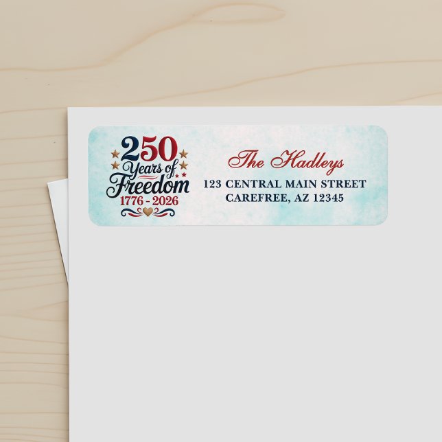 Étiquette d'adresse de retour pour le 250e anniver (Créateur téléchargé)