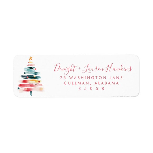 Étiquette d'adresse de retour pour les fêtes (Devant)