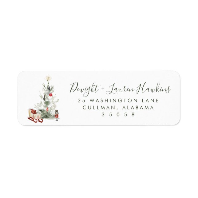 Étiquette d'adresse de retour pour les fêtes (Devant)