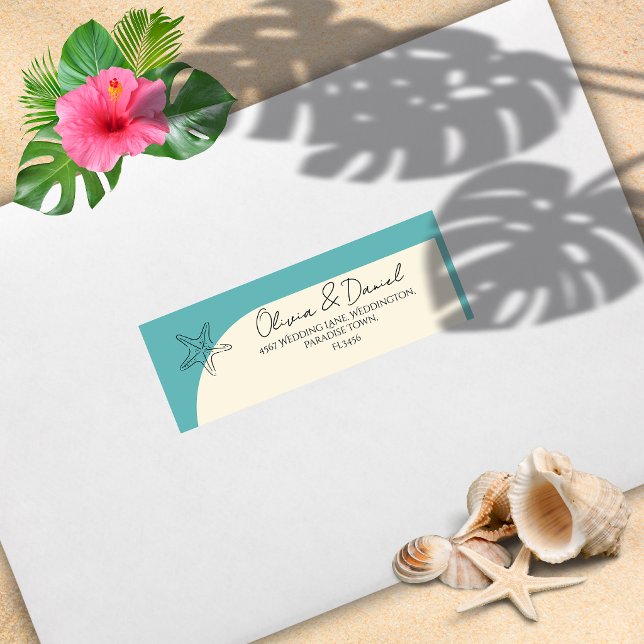 Étiquette d'adresse de retour pour mariage de plag (Créateur téléchargé)