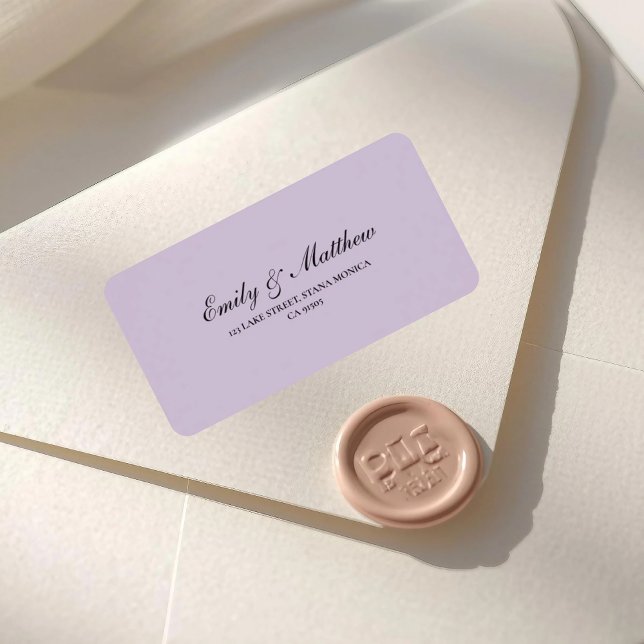 Étiquette d'adresse de retour pour mariage lilas (Créateur téléchargé)